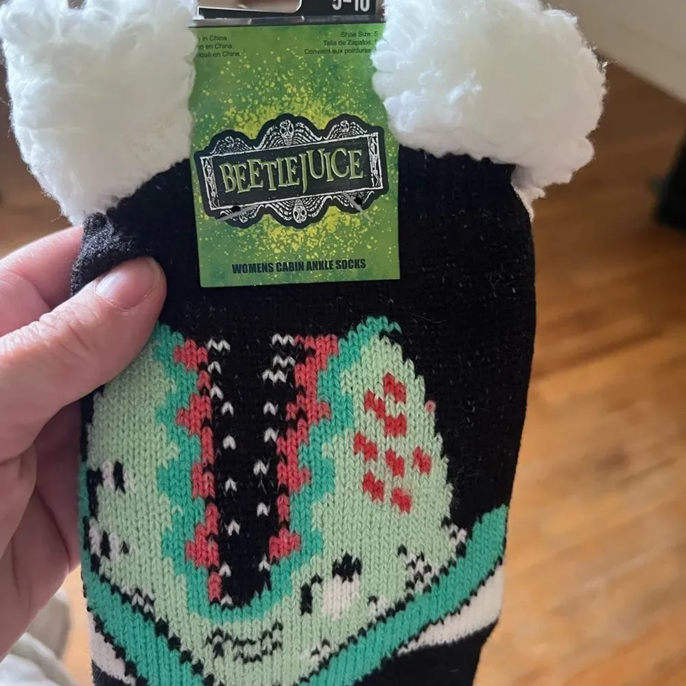 1 LEFT! Beetlejuice SANDWORM Cozy Socks